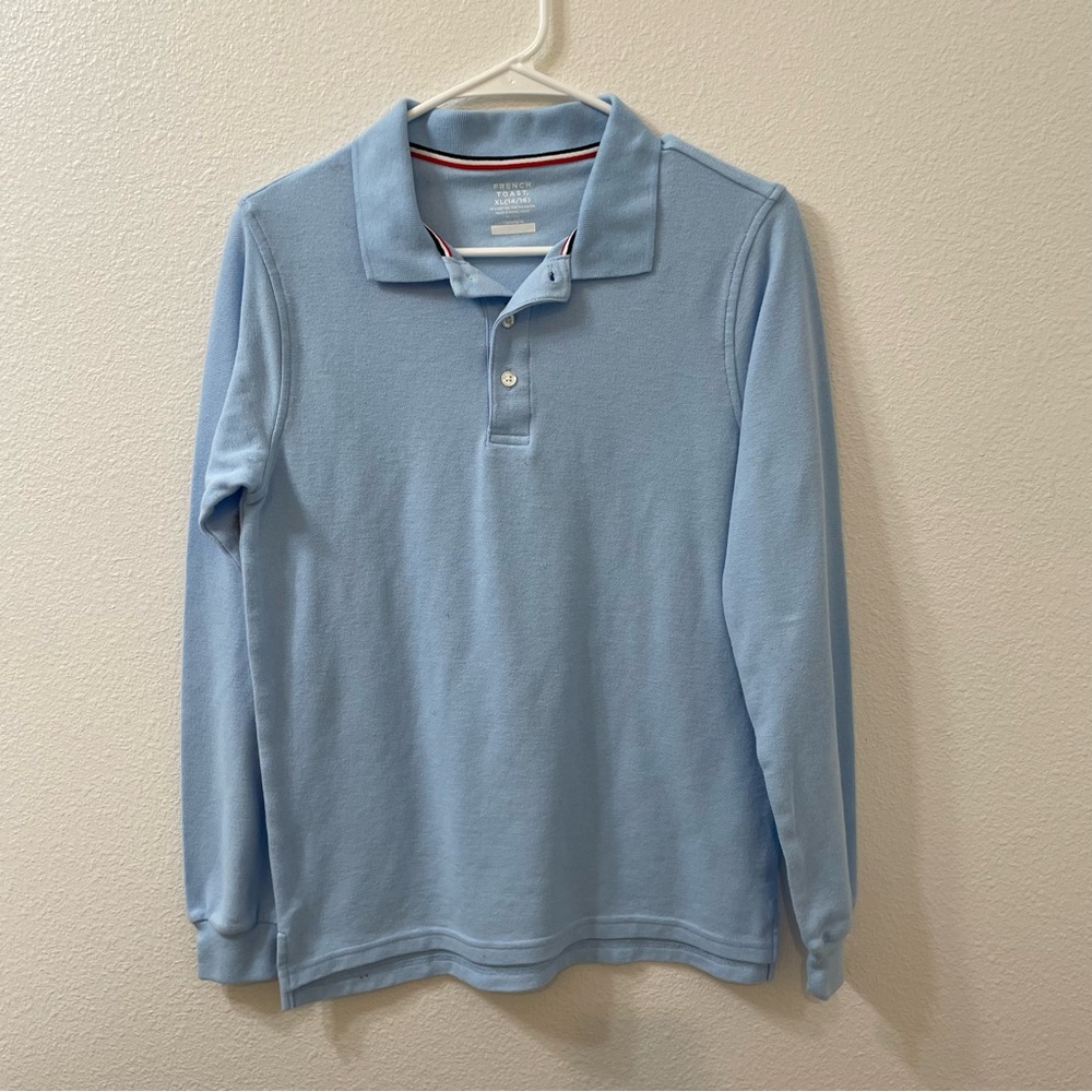 French toast rugby polo shirt blue boys xl